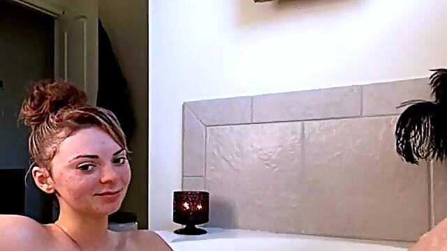 Beautiful Brunette Big Boobs Rides Fake Cock