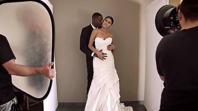 Sexy Slim Model Sophia Leone Surrenders Herself To Massive BBC After the Wedding Fashion Photoshoot