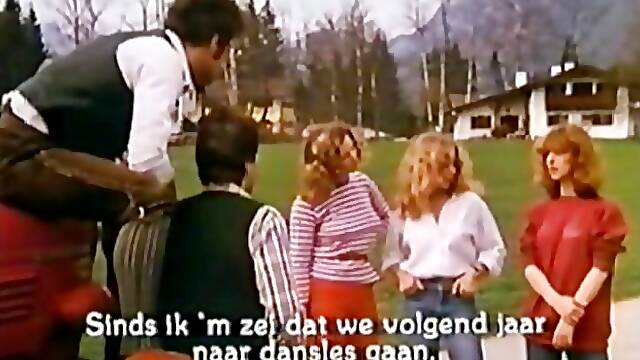 80s German ginger girl gets seduced and fucked in barn at vintage farm