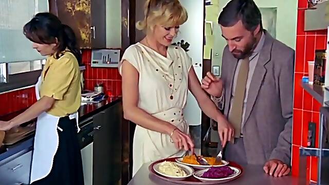 80s gynecologist cheats on his wife with retro brunette nurse