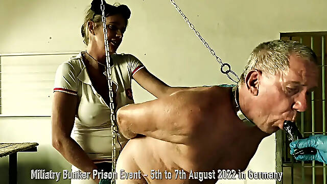 Military Bunker Prison drill turns into a BDSM session