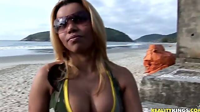 Brenda Brachto enjoys getting her Brazilian pussy pounded outdoors