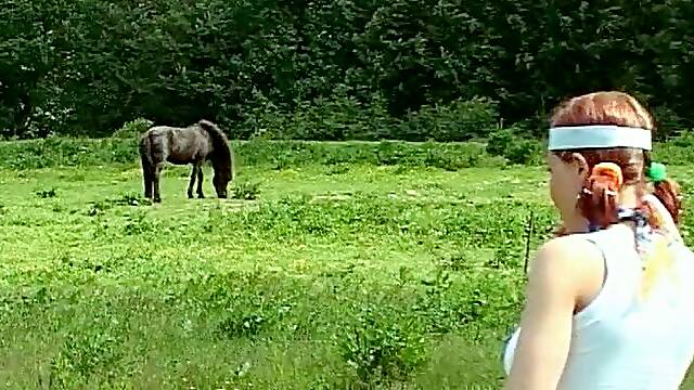 Right on the floor,this horny chick gets her cunt fucked hardcore by this horny stud