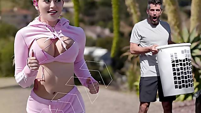 Bodacious nubile whore Samantha Reigns In Yoga Pants Sucks Her Stepdads Cock When Stepmom Is Not Watching