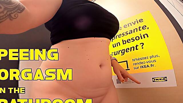 Peeing and vibrator orgasm in Ikea’s public restroom